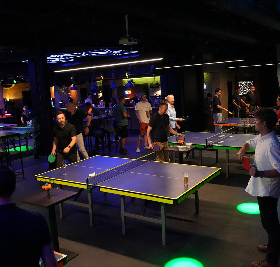 Ping Pong Lounge Tischtennis in Nachtclubs ideal für Teamevents